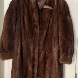 Classic Brown Fur Coat - Women's Long Jacket